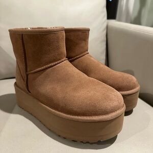UGG Women's Brown Suede Platform Boots